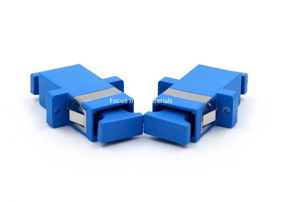 Blue Fiber Optic LC To SC Adapter Ceramic Sleeve ABS Housing