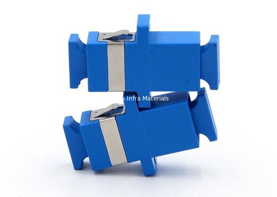 Blue Fiber Optic LC To SC Adapter Ceramic Sleeve ABS Housing