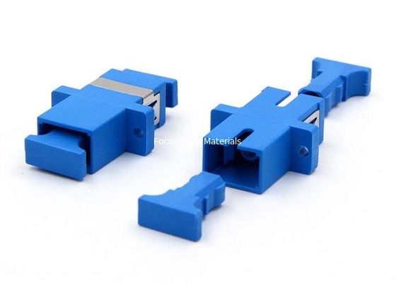 Blue Fiber Optic LC To SC Adapter Ceramic Sleeve ABS Housing