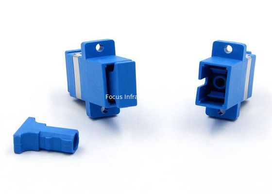 Blue Fiber Optic LC To SC Adapter Ceramic Sleeve ABS Housing