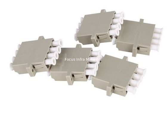 FTTX FTTH Fiber Optic Connector Adapters Quad With Flange