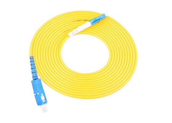 PVC G657 Fiber Optic Patch Cords Yellow ST To LC Fiber Jumper