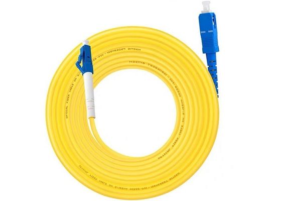 PVC G657 Fiber Optic Patch Cords Yellow ST To LC Fiber Jumper