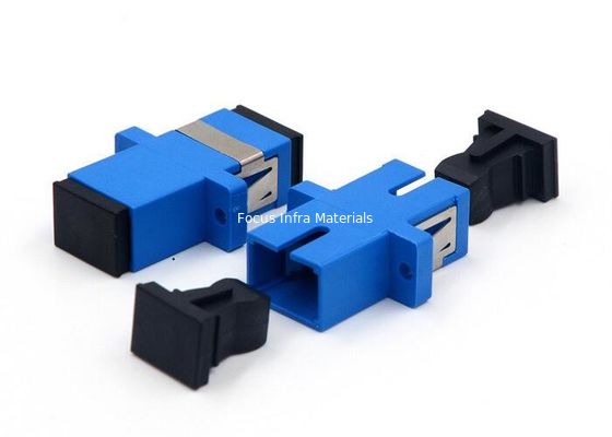 SC UPC Single Mode Fiber Adapter With Flanges And Metal Clips