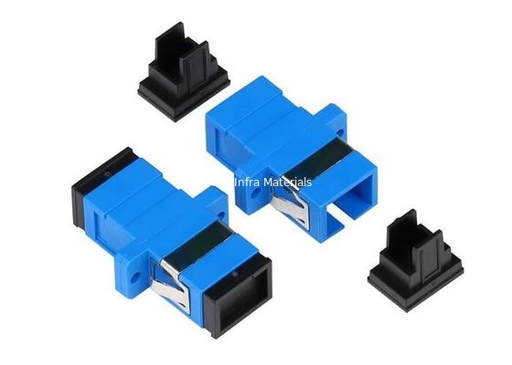 SC UPC Single Mode Fiber Adapter With Flanges And Metal Clips