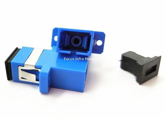 SC UPC Single Mode Fiber Adapter With Flanges And Metal Clips